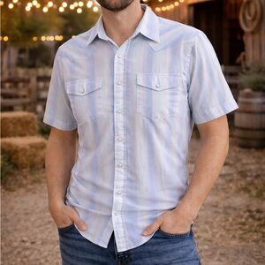 Roper Western Pearl Snap Shirt | Light Blue | Size L